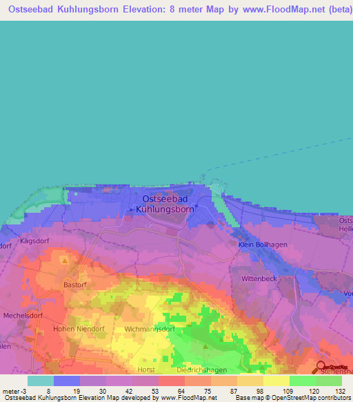 Ostseebad Kuhlungsborn,Germany Elevation Map