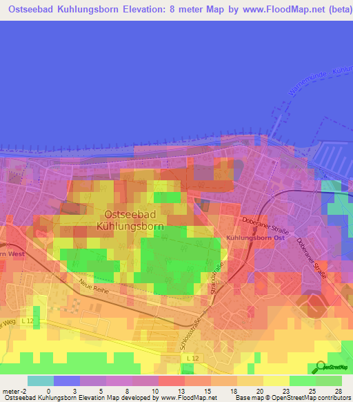 Ostseebad Kuhlungsborn,Germany Elevation Map