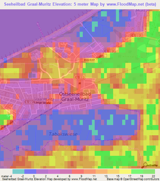 Seeheilbad Graal-Muritz,Germany Elevation Map