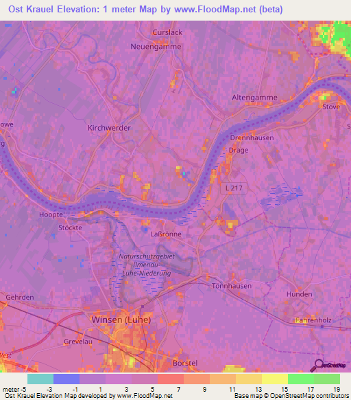 Ost Krauel,Germany Elevation Map