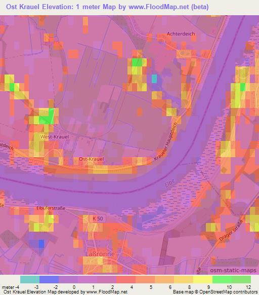 Ost Krauel,Germany Elevation Map