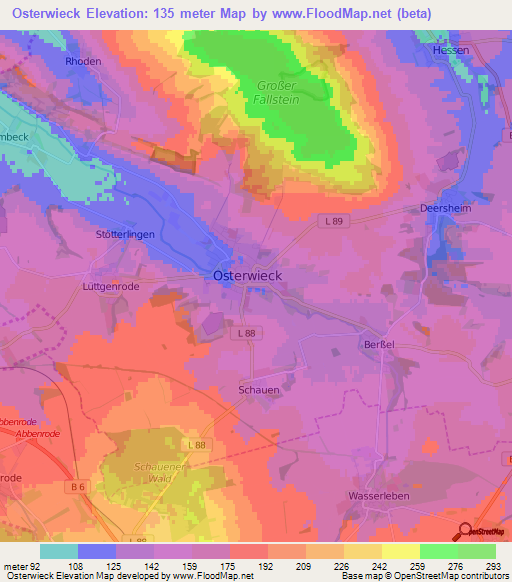 Osterwieck,Germany Elevation Map