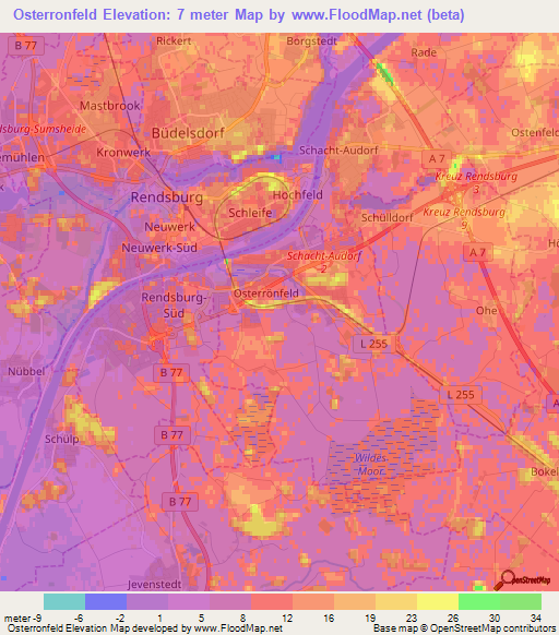 Osterronfeld,Germany Elevation Map