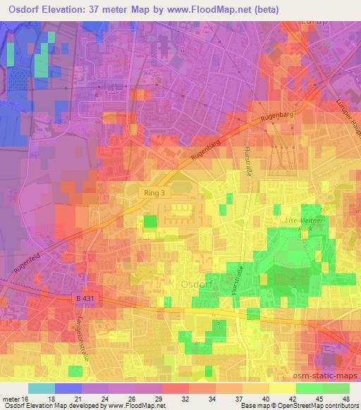 Osdorf,Germany Elevation Map