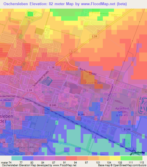 Oschersleben,Germany Elevation Map