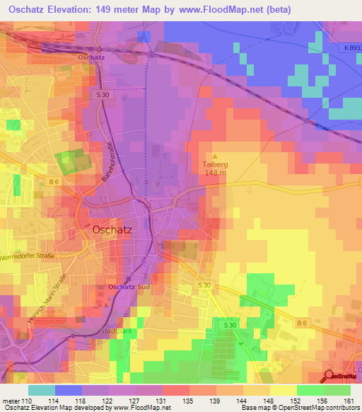 Oschatz,Germany Elevation Map