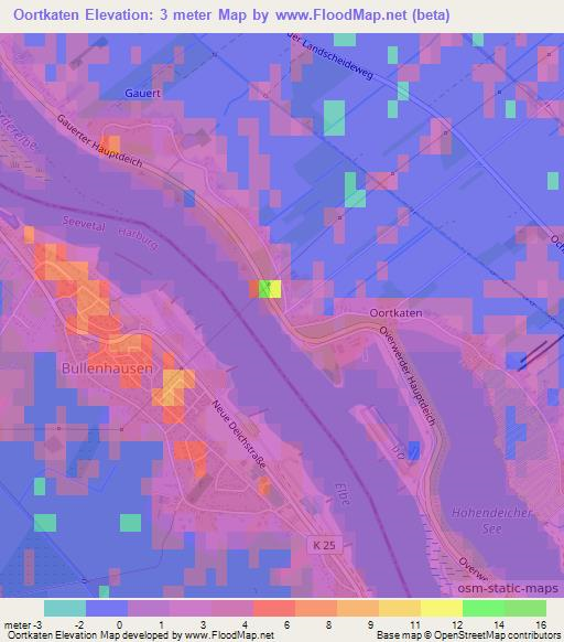 Oortkaten,Germany Elevation Map