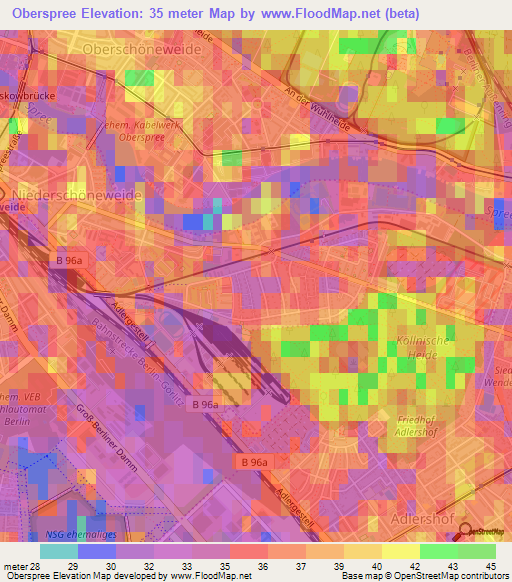 Oberspree,Germany Elevation Map