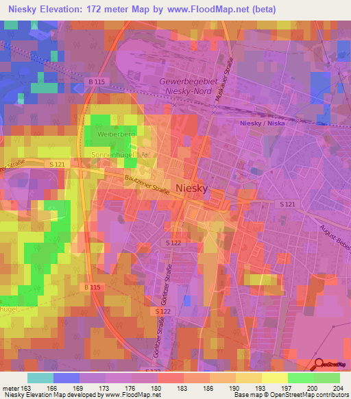 Niesky,Germany Elevation Map