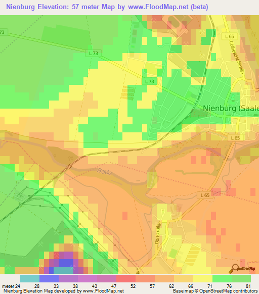 Nienburg,Germany Elevation Map