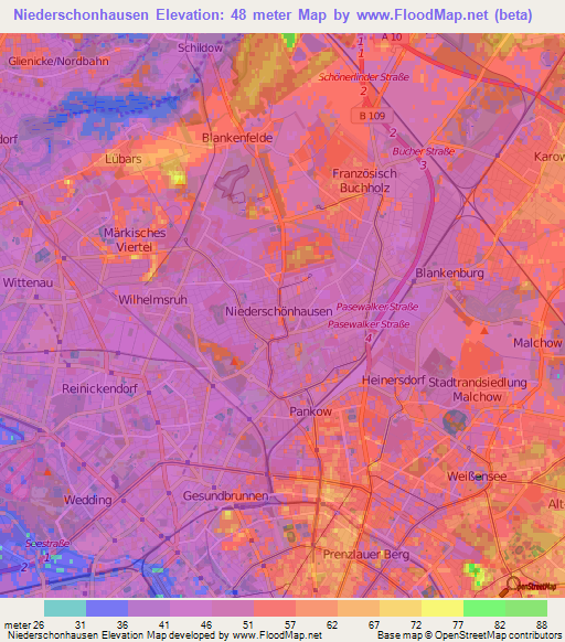 Niederschonhausen,Germany Elevation Map