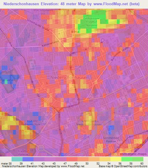 Niederschonhausen,Germany Elevation Map