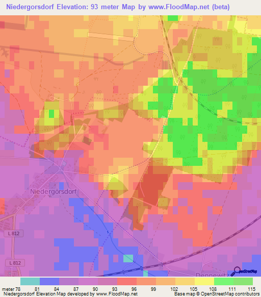 Niedergorsdorf,Germany Elevation Map