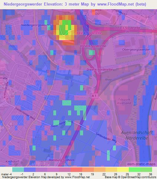 Niedergeorgswerder,Germany Elevation Map