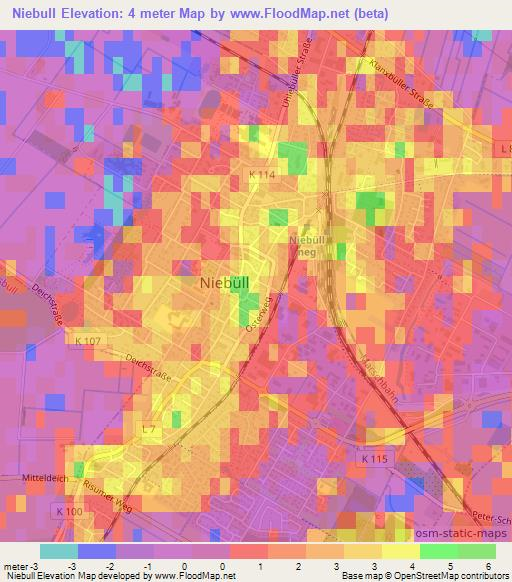 Niebull,Germany Elevation Map