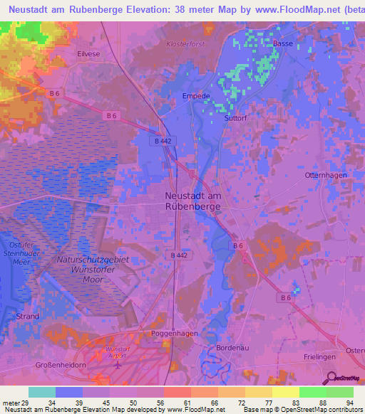 Neustadt am Rubenberge,Germany Elevation Map