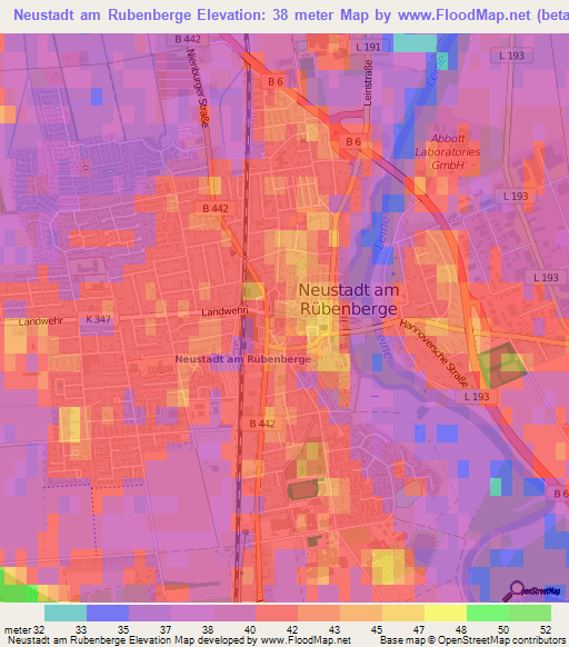 Neustadt am Rubenberge,Germany Elevation Map