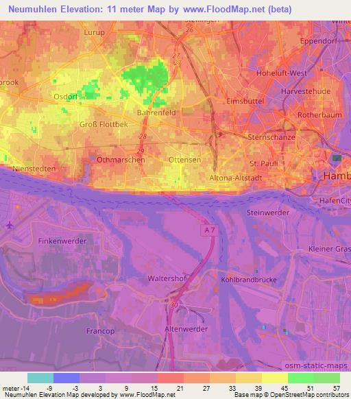 Neumuhlen,Germany Elevation Map