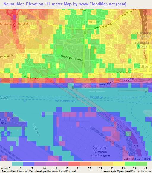 Neumuhlen,Germany Elevation Map