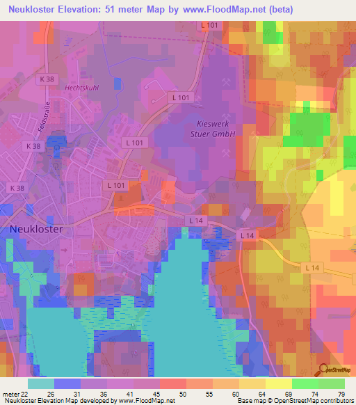 Neukloster,Germany Elevation Map