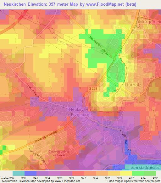 Neukirchen,Germany Elevation Map