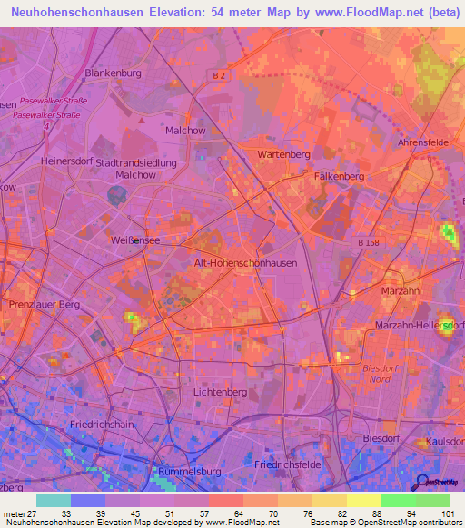 Neuhohenschonhausen,Germany Elevation Map