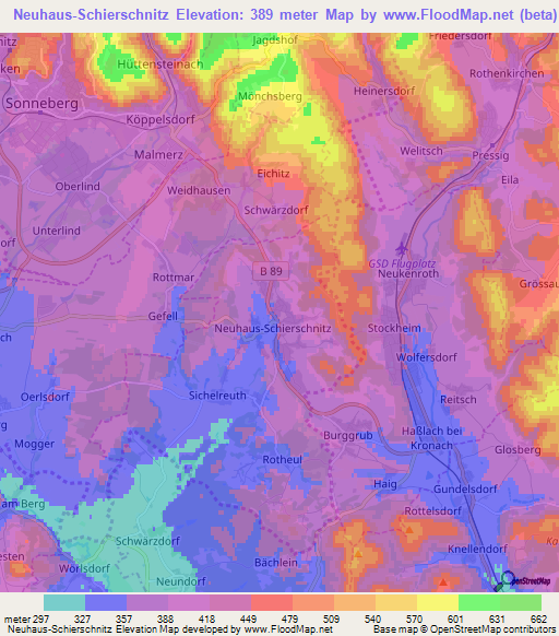 Neuhaus-Schierschnitz,Germany Elevation Map