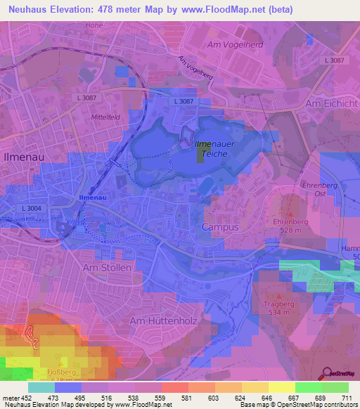 Neuhaus,Germany Elevation Map