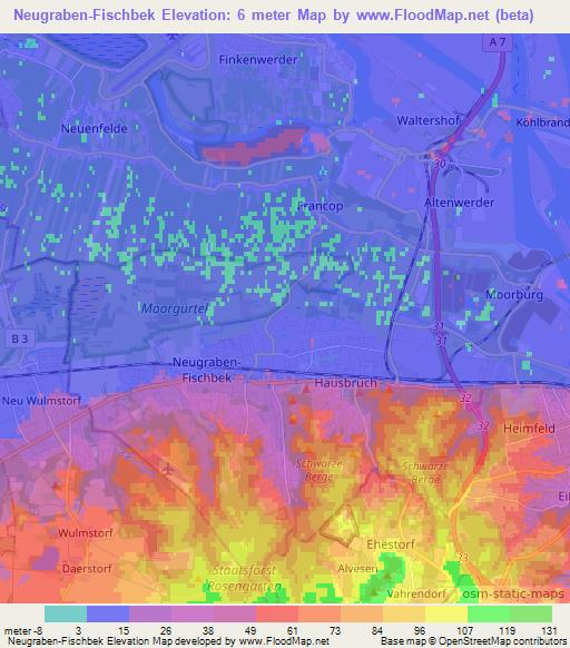 Neugraben-Fischbek,Germany Elevation Map