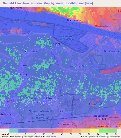 Neufeld,Germany Elevation Map