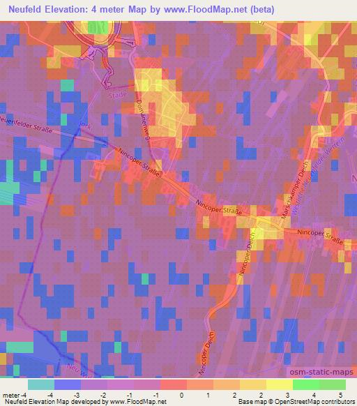 Neufeld,Germany Elevation Map