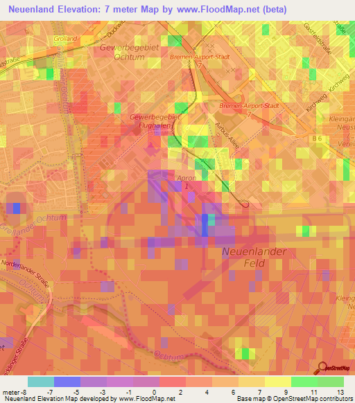 Neuenland,Germany Elevation Map