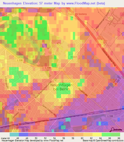 Neuenhagen,Germany Elevation Map