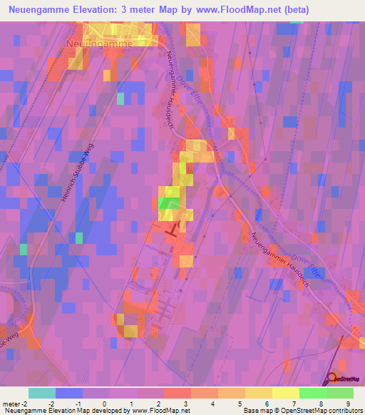 Neuengamme,Germany Elevation Map