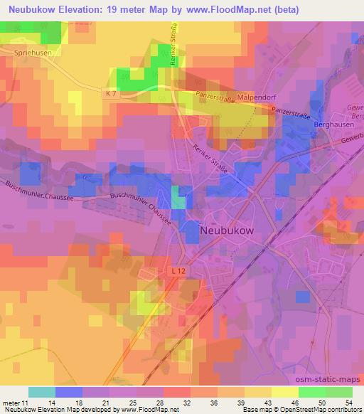 Neubukow,Germany Elevation Map