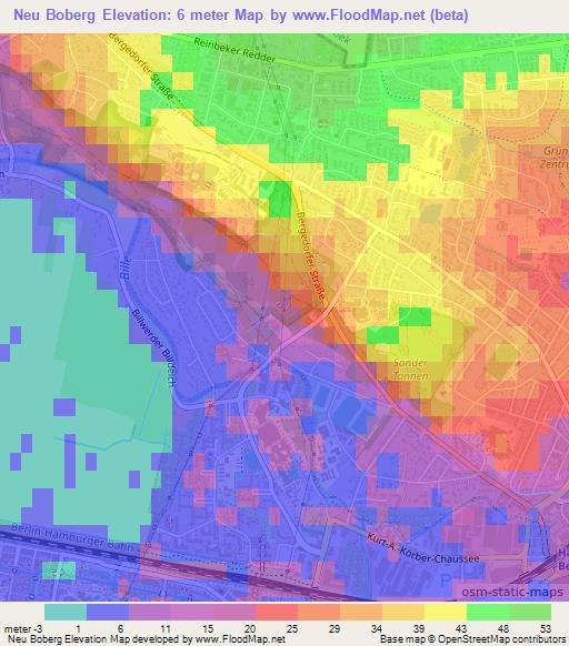 Neu Boberg,Germany Elevation Map