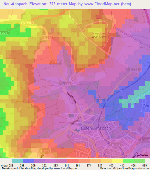 Neu-Anspach,Germany Elevation Map