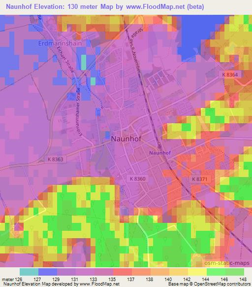 Naunhof,Germany Elevation Map