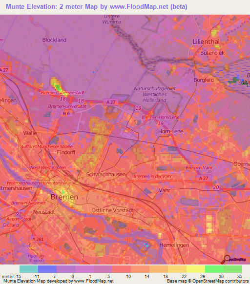 Munte,Germany Elevation Map