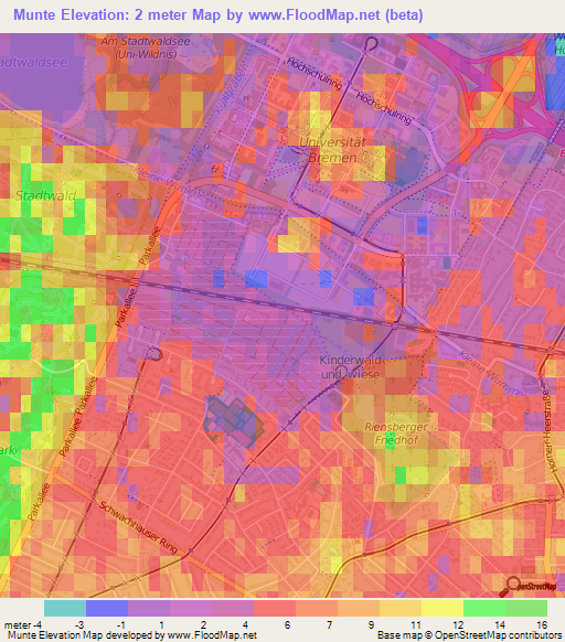 Munte,Germany Elevation Map