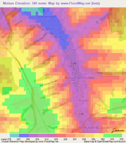 Mulsen,Germany Elevation Map