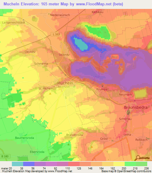 Mucheln,Germany Elevation Map