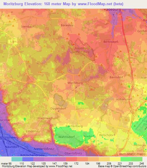 Moritzburg,Germany Elevation Map