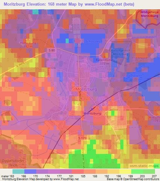 Moritzburg,Germany Elevation Map