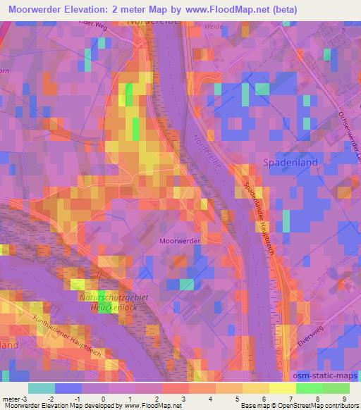 Moorwerder,Germany Elevation Map