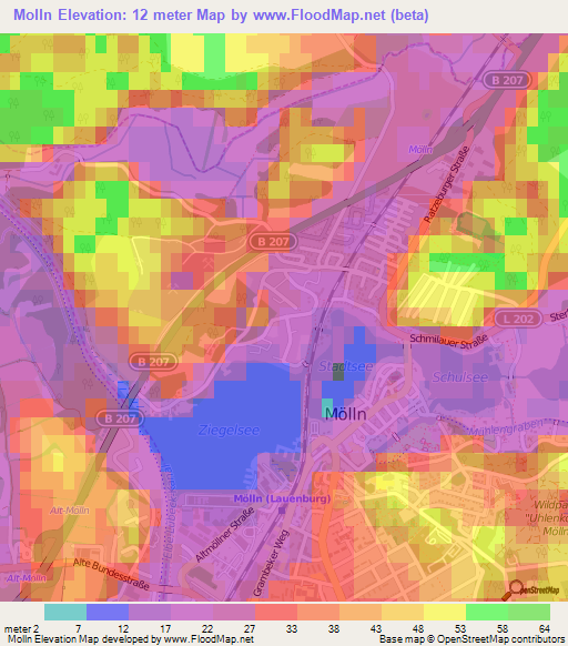 Molln,Germany Elevation Map