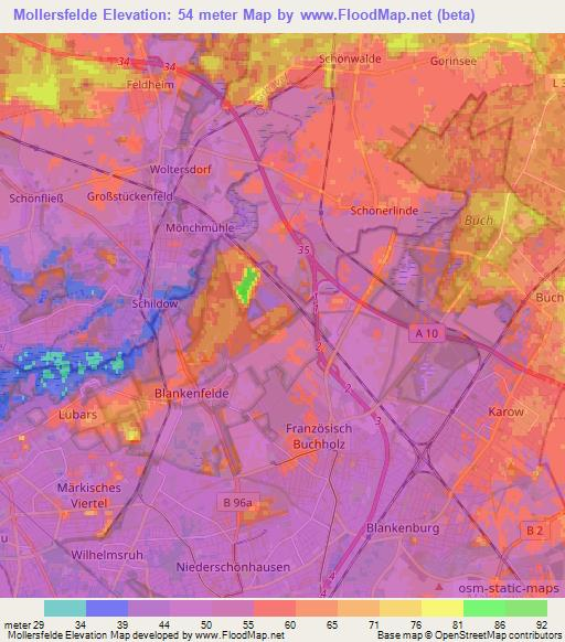 Mollersfelde,Germany Elevation Map