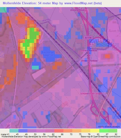 Mollersfelde,Germany Elevation Map