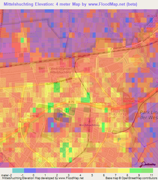 Mittelshuchting,Germany Elevation Map