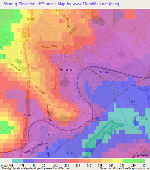 Mendig,Germany Elevation Map